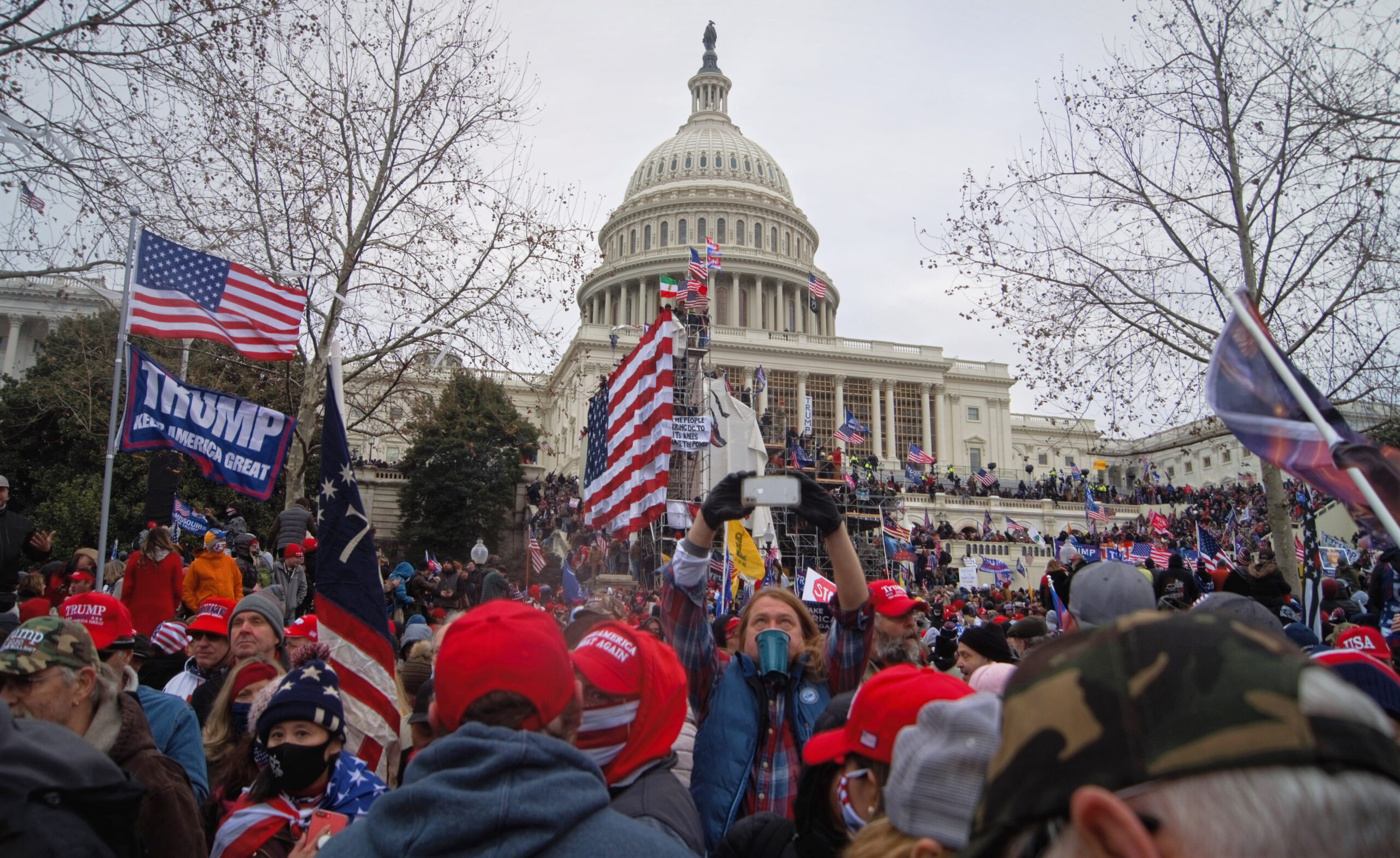 Protestors at the U.S. Capital on January 6, 2021
